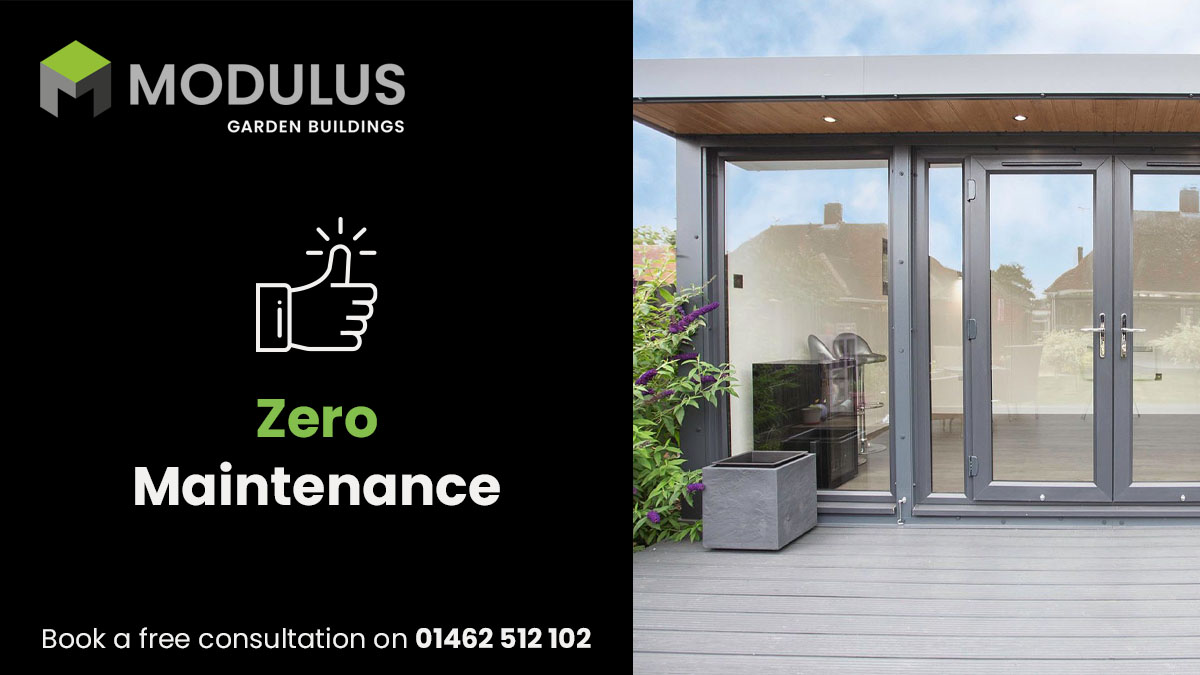 ModulusUk's tweet image. Zero Maintenance Garden Rooms revolutionise how you use your garden room. Spend less time with upkeep and more time working/hobbying/relaxing.

#gardenroom #gardenbuilding #homespace