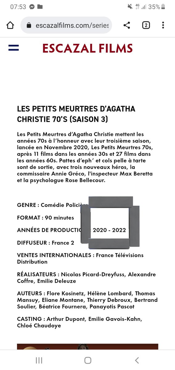 rafidabel76's tweet photo. Fin définitive des #PetitsMeurtres? Sur le 1er screen, Escazal indique que le tournage de la saison 3 s'est achevé en 2022 et sur le 2e screen on peut lire "serie arrêtée", ce qui explique pourquoi les 2 épisodes qui auraient du être tournés cet automne n'ont jamais vu le jour. https://t.co/0laKG84xAz