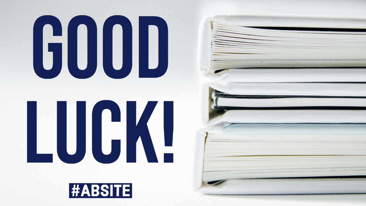 Good luck to all general surgery residents who are taking the #ABSITE over the next several days!