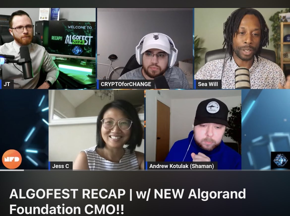 Pittie_Huff's tweet photo. @Algorand, first interview with our new Chief Marketing Officer, @JessatAlgorand๐ฅ๐ฅ๐ฅ. Excellent interview @TheNextBlock3 ! #Algo #btc #matic #Ada #FTM
https://t.co/vdAD7dAj1p https://t.co/5hl8HS5gi3