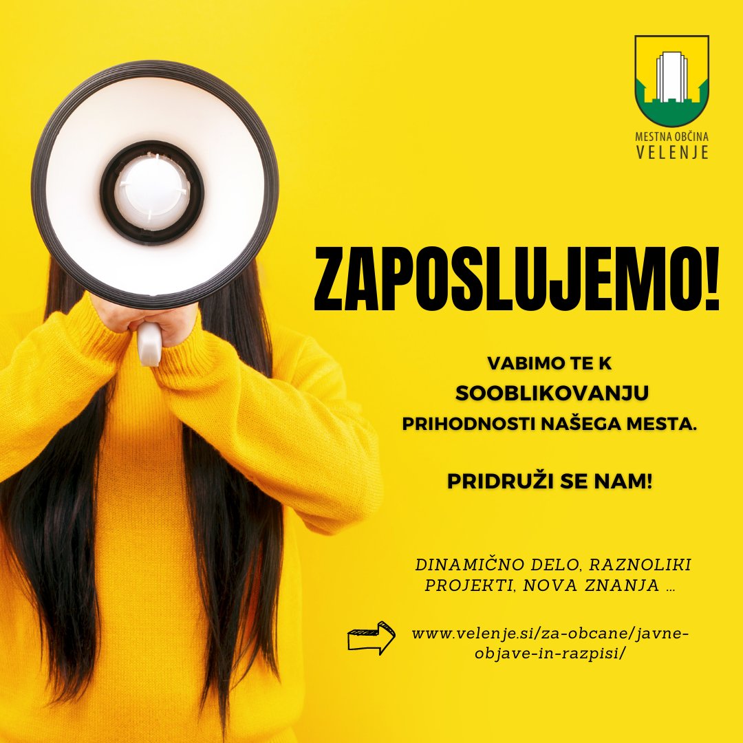 MO_Velenje's tweet photo. 📣Si želiš novih priložnosti❓🤔Bi rad tudi osebno prispeval k razvoju lokalne skupnosti❓ Vabljen😊 v naše vrste❗️ Mesto je pred številnimi izzivi. Z novimi močmi 💪in pozitivno energijo ⚡️se izzivov veselimo‼️
👉 Več: https://t.co/bhfHjCiuCD https://t.co/ypus7B8LjV