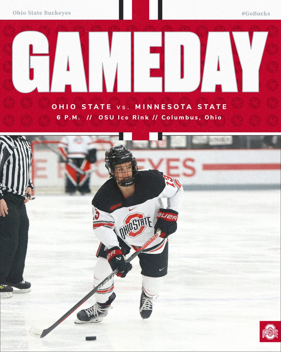 𝐆𝐀𝐌𝐄𝐃𝐀𝐘‼️

🆚 Minnesota State
⏰ 6 p.m. ET
 📍 OSU Ice Rink
📺 <a href="/BigTenPlus/">B1G+</a>
📊 go.osu.edu/2223WIH

#GoBucks