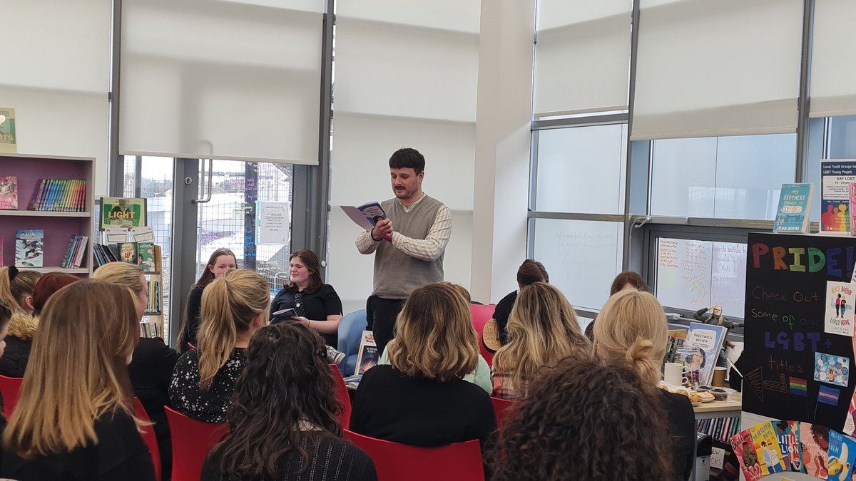 PWKAcademyLib's tweet photo. Fantastic to hear pupils and staff reading excerpts from The Prestwick Review including a dramatic reading of a recipe for brownies from Mr Young! Lovely musical accompaniment from pupils too. Copies will be available in the school library. @pwkacademy https://t.co/4zqjpOHbrH