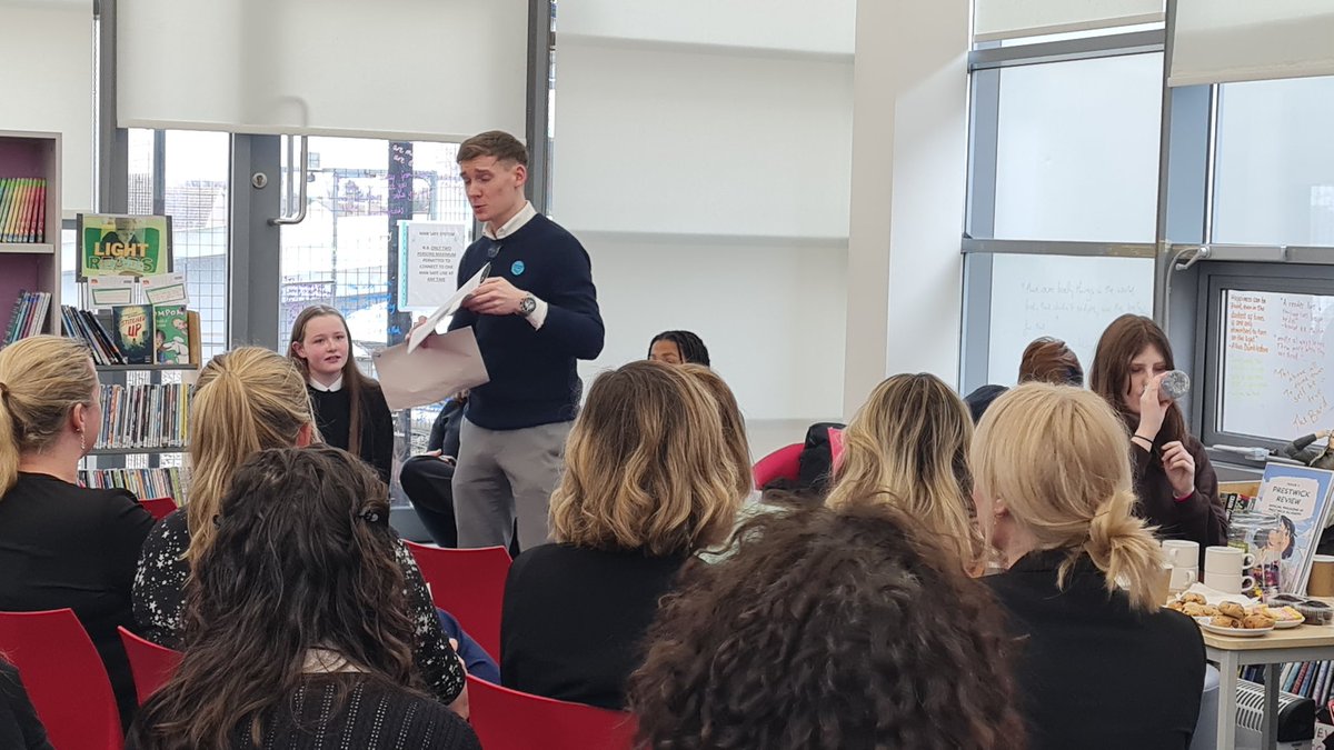 PWKAcademyLib's tweet photo. Fantastic to hear pupils and staff reading excerpts from The Prestwick Review including a dramatic reading of a recipe for brownies from Mr Young! Lovely musical accompaniment from pupils too. Copies will be available in the school library. @pwkacademy https://t.co/4zqjpOHbrH