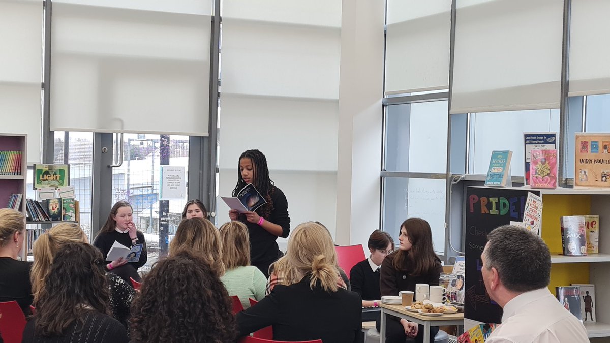 PWKAcademyLib's tweet photo. Fantastic to hear pupils and staff reading excerpts from The Prestwick Review including a dramatic reading of a recipe for brownies from Mr Young! Lovely musical accompaniment from pupils too. Copies will be available in the school library. @pwkacademy https://t.co/4zqjpOHbrH