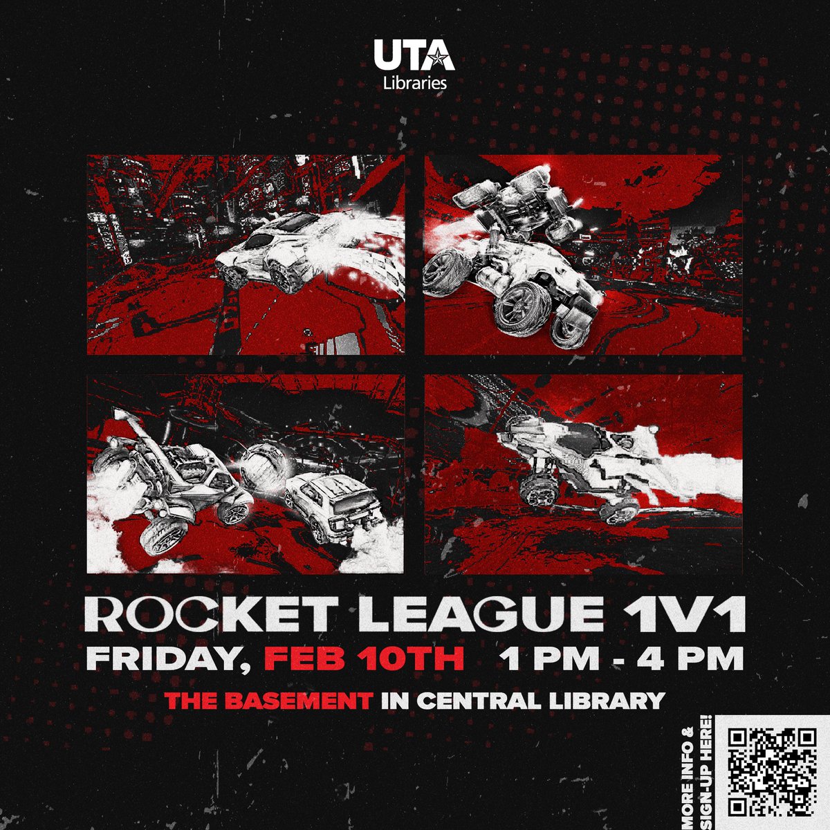 UTABasement's tweet photo. We're revving up into the Spring '23 sem with our first Rocket League Tourney held in-person at The Basement on Friday, Feb 10th @ 1pm! 🎮

Sign up for a chance to win an official RL Octane RC Car &amp; GGLeap points! More info here ➡️ https://t.co/yONP7MEYTo https://t.co/g8uyVVig5o