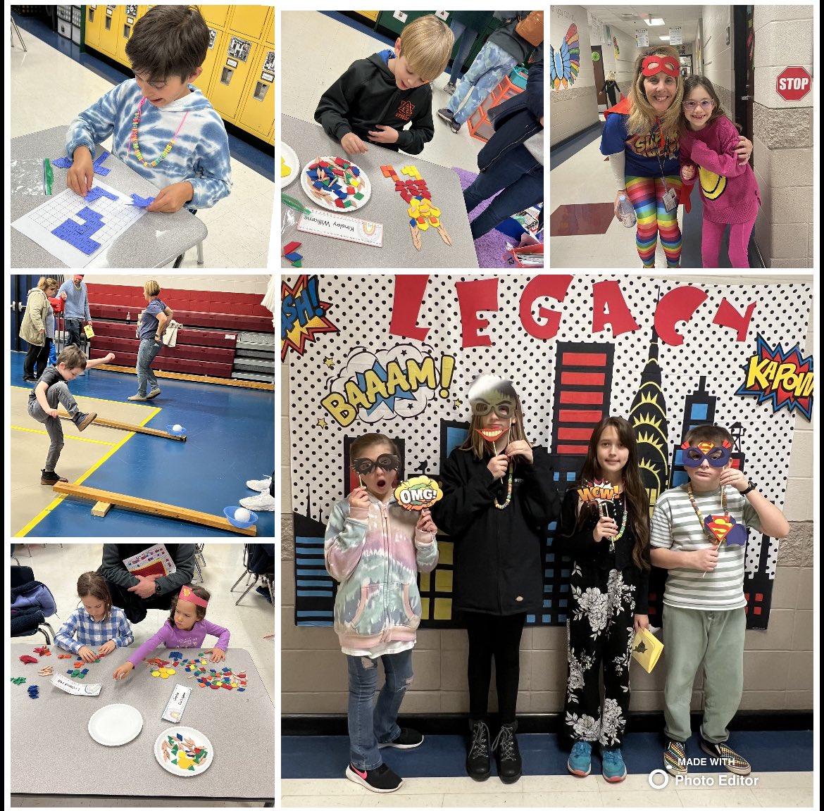 Caroline_3GS's tweet photo. @LegacyElement students were soaring high at our Superhero Math Night celebrating the 100th day of school. Check out all of the superheroes in action! 🦸🏽‍♀️🦸🏻‍♂️🦹🏼‍♂️@MadCoSchools @AmstiUAH @curlyqbalch https://t.co/ryeD6bgOOm