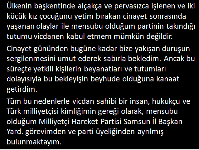 Kamuoyunun Bilgisine, Saygılarımla...