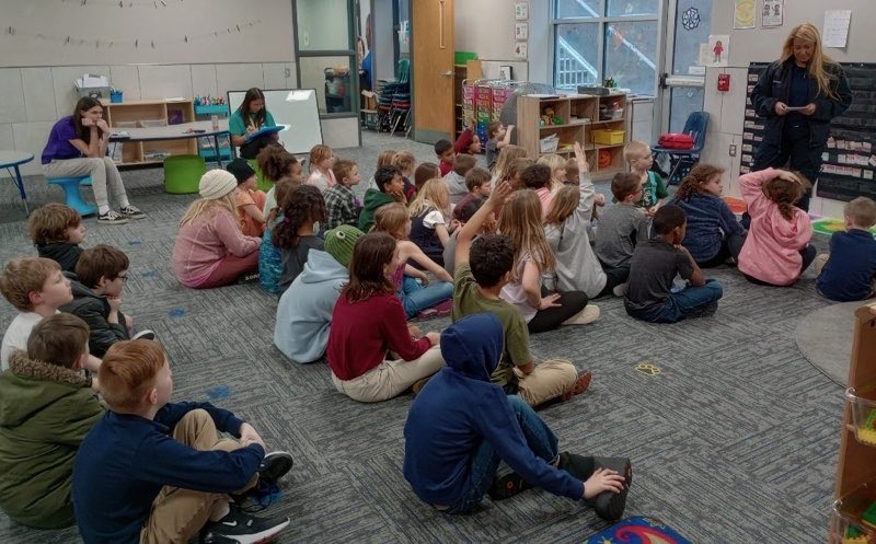 Today at our YMCA Learning Center Schlossman location they had a Paramedic volunteer come in and talk with the children about safety! At the end one lucky child won a first aid kit to bring home! #experiencesmakeanimpact #greatYMCAleaders #loveourcommunity