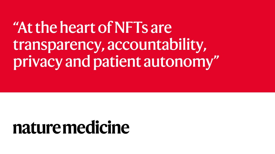 New correspondence on the use of non-fungible tokens for the management of health data, from <a href="/DanielTing20/">Daniel Ting</a> and Zhen Ling Teo  
<a href="/NUSingapore/">NUS</a> 
nature.com/articles/s4159…