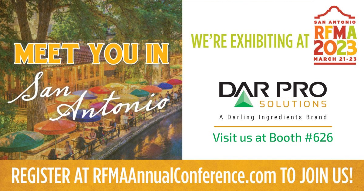 We are so excited to return to #RFMA2023 in San Antonio, TX! Come and see Nick Borrelli, Guy Poorman and Jim Schmieder at Booth #626 on March 21-23rd to learn more about our innovative options for used cooking oil collection and recycling! #RFMA #Tradeshow @RFMA