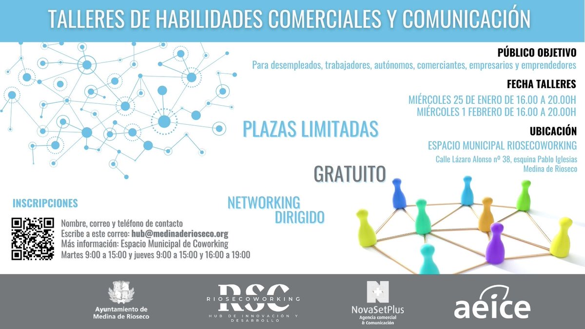 Formación en habilidades comerciales y comunicación que nos ayudarán a relacionarnos satisfactoriamente con las personas, para conocernos mejor y comprendernos más. Además de ser una práctica útil y enriquecedora
 ¡Es divertida!
<a href="/AytoRioseco/">Medina de Rioseco</a>
<a href="/ClusterAeice/">AEICE Clúster de Hábitat Eficiente</a>
#Valladolid 
#networking