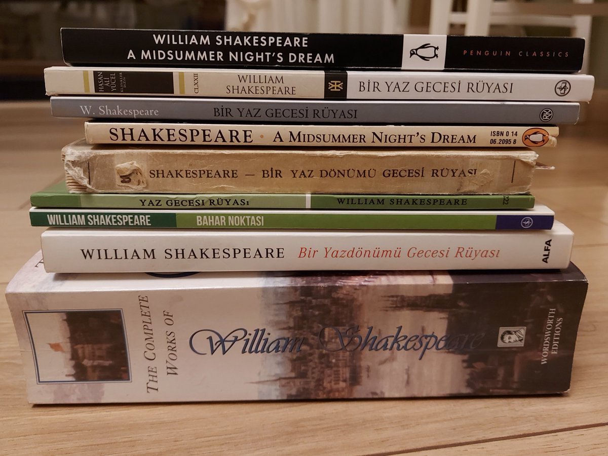 İthaki'nin Shakespeare serisi için yaptığım A Midsummer Night's Dream çevirisinin son aşamasındayım. Ozanın Türkçedeki serüvenine bir hoş katkı sunmaya çalışacağım: Vezinli, kafiyeli bir çeviriyle. #WilliamShakespeare #AMidSummerNightsDream