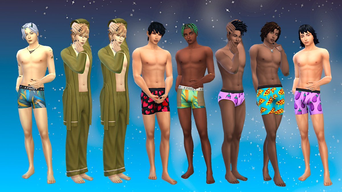 NicoleHayes1998's tweet photo. Okami, Arthur, Artie, Myo, Kyle, Jonah, Collin and Itsuki are enjoying the items from the Simtimates Kit! 
#ShowUsYourSims #TheSims4 #SimsCreatorsCommunity 
@SimsCreatorsCom #SimtimatesKit @TheSims https://t.co/OO9Cur5TSj