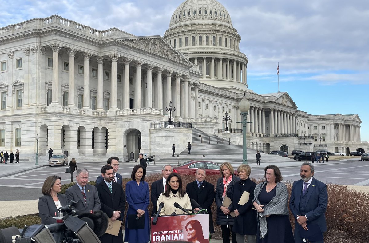NazaninBoniadi's tweet photo. Honored to gather at the Capitol with @reptenney, @RepJoshG &amp; their colleagues. Thanks for standing with the people of Iran. The near unanimous passage of this resolution is an important signal this early in a new Congress that more action will come
#MahsaAmini
#WomanLifeFreedom https://t.co/CUdl2JqTZ5