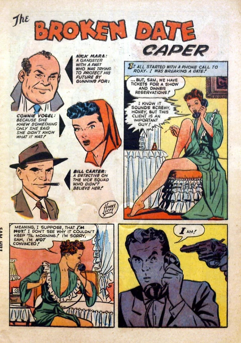 One thing we don't see too much in comics anymore are artists working in different styles. Here's Harry Lucey doing crime and comedy and being brilliant at both. 