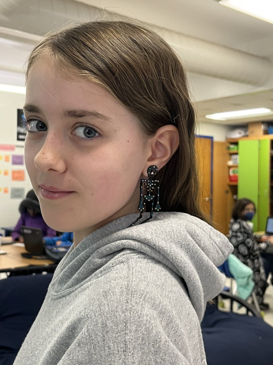 When you take a quiz on the skeletal system, you wear your skeleton earrings 😍