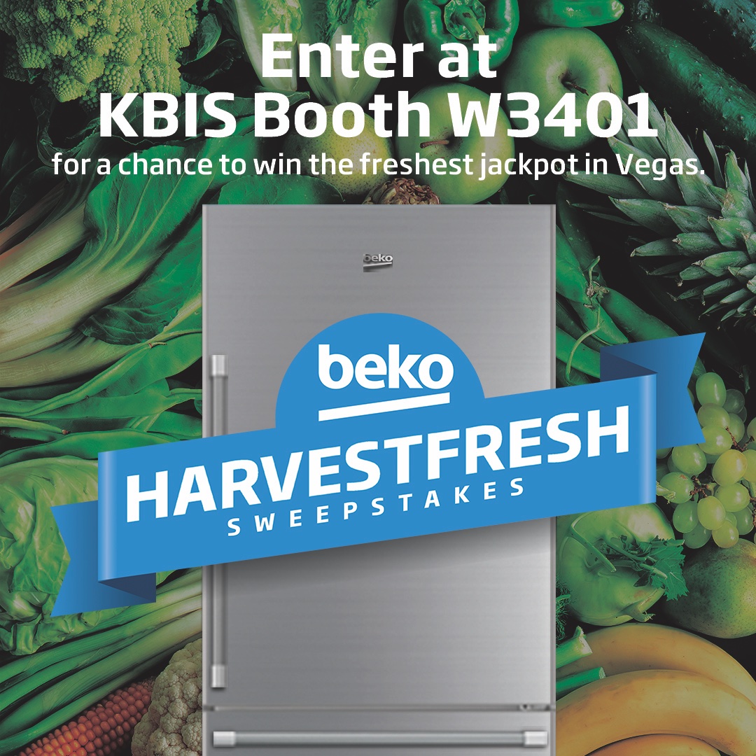 Builder_VIParty's tweet photo. All three days of KBIS, Beko is giving away a new Beko HarvestFreshTM refrigerator. You can enter once each day and need not be present to win. Winners will be notified after February 9! https://t.co/5hrGgxoQyJ