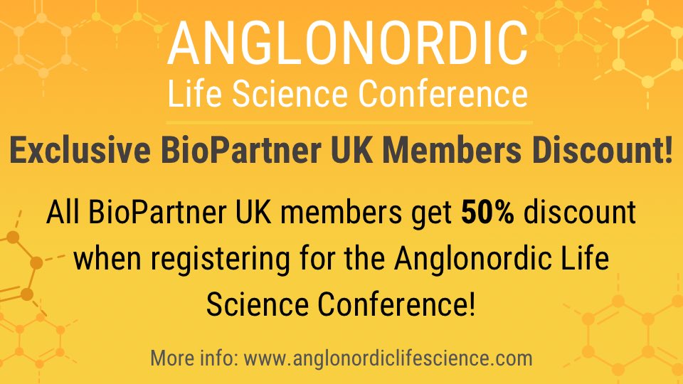 Anglonordic's tweet photo. 🔊Calling all @BioPartner members!      You can save 50% on your fee for attending the #19thAnglonordic. 
The discount is available for @BioPartner members only!
Not a member yet? You can join today!

https://t.co/dtB8d1lXtN

#ANC23 #LifeScienceEvents #UKConferences https://t.co/8gAbZ4CGiU