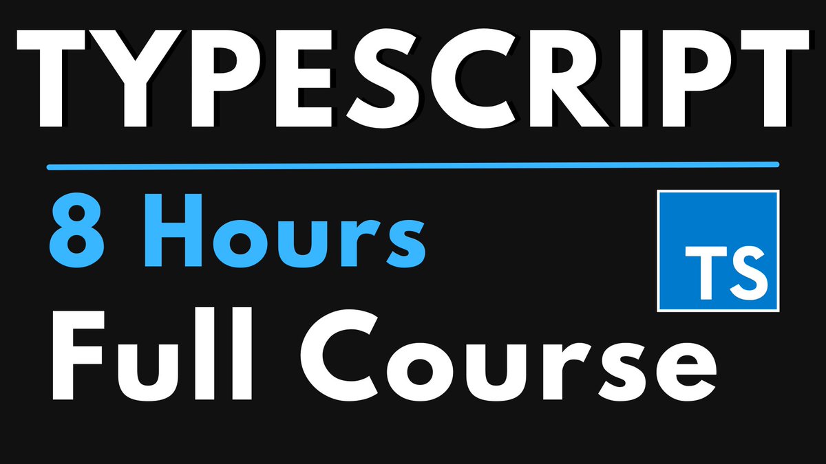 yesdavidgray's tweet photo. New tutorial: TypeScript Full Course! 8 hours of code and instruction. No fluff. Consider it a video text with 17 chapters bookmarked in the description: https://t.co/1snKwR43Z9

#typescript #javascript #100DaysOfCode #CodeNewbie #code #webdev #webdevelopment #programming https://t.co/jvPCXbyF2x
