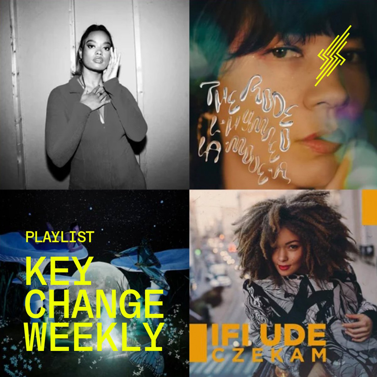 KeychangeEU's tweet photo. ⚡PLAYLIST: KEYCHANGE WEEKLY⚡
Keychange is dancing into the weekend with some new music – from Keychange Artists @hi_im_shiv @therodeo  #Aasma #IfiUDE @mandthespanks, Keychange Innovator @cleotmusic, &amp; wrapping up with Keychange Ambassador @AURORAmusic!:
https://t.co/m3OFXRScxb https://t.co/seHNJd8EIN
