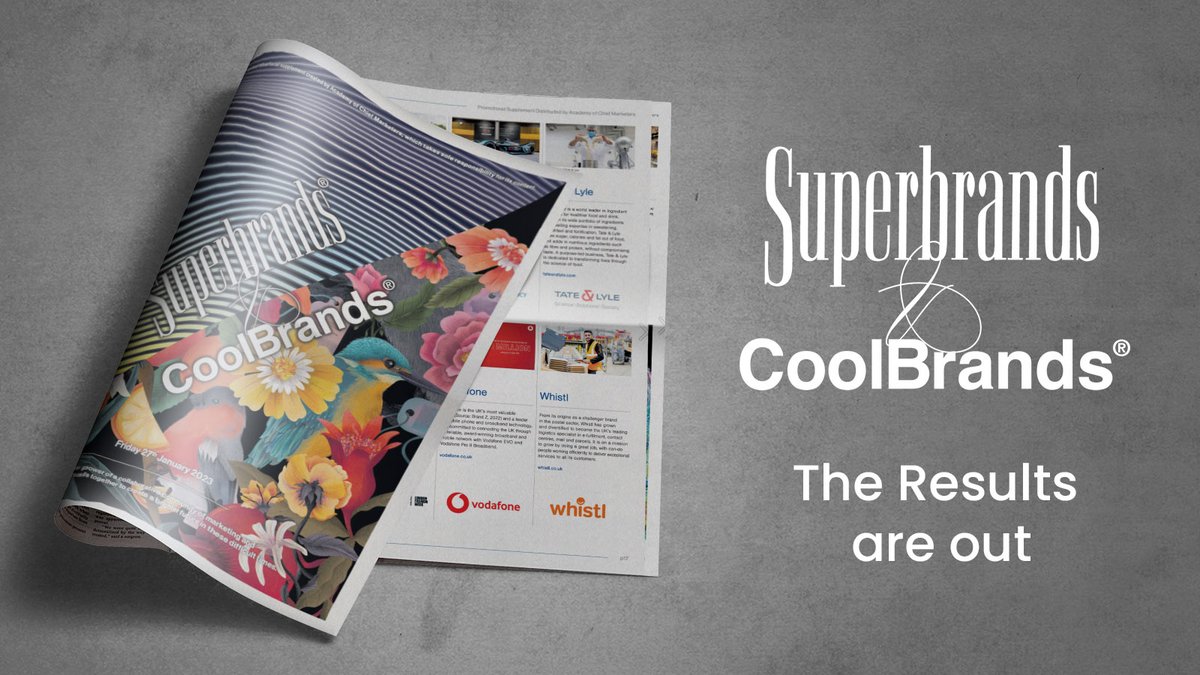 CoolBrandsUK's tweet photo. Congratulations to the top UK brands that have made it onto this year's Superbrands and Coolbrands list! Don't miss your chance to see who achieved greatness. Please read about our featured brands in today's Guardian newspaper supplement #SuperbrandsUK #UKTopBrands #CoolbrandsUK https://t.co/IWHHvwUY5p