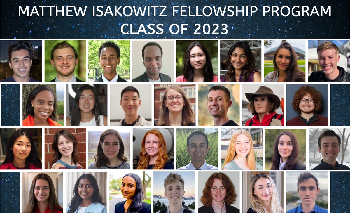 Today's #STEAMFutureFriday: the 30 members of this year's @mattfellowship Program!

These aspiring space industry leaders will be connected w/ Internships, mentors & a network in the commercial spaceflight sector.

Read the class of 2023 full bios here: matthewisakowitzfellowship.org/fellows