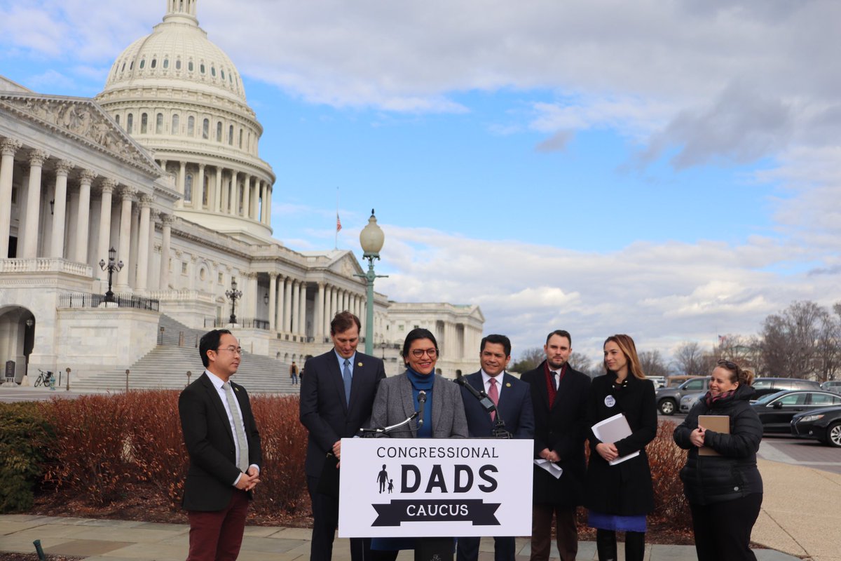 RepRashida's tweet photo. This week, I had the honor of joining my colleagues as a founding member of the Congressional Dads’ Caucus. As a founder of the Mama’s Caucus, I understand how important it is to support working families. The Dads Caucus will ensure we are advancing policies to do just that. https://t.co/TaemLfineR