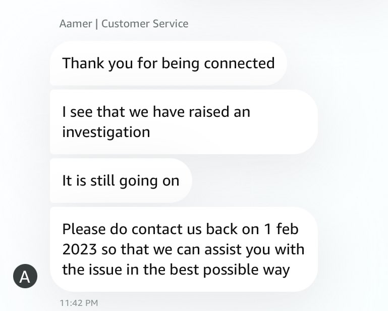 sumitsrvstv's tweet photo. @AmazonHelp Just had a chat on above posted link. again got same reply to check later. https://t.co/9TuSx31Jxj