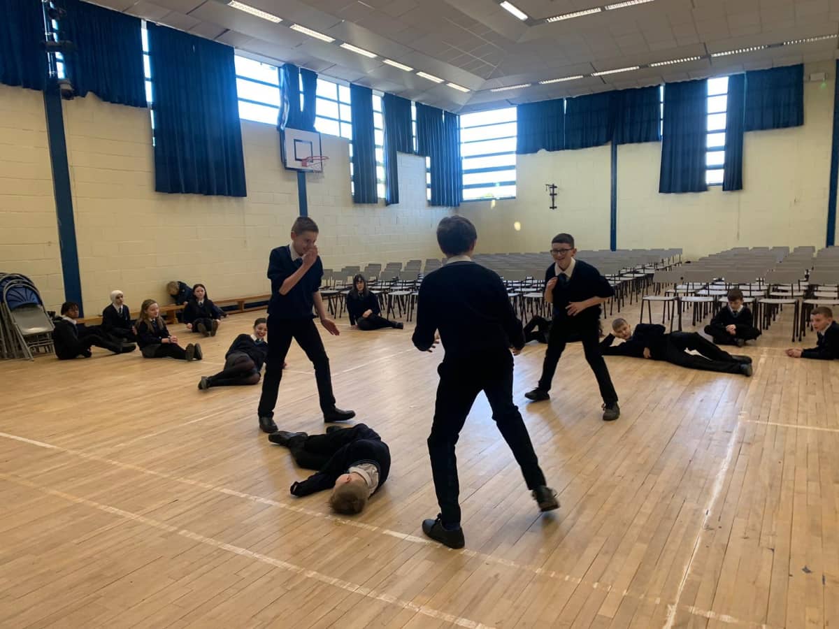 MaloneCollege's tweet photo. 8E really enjoyed their second drama session with Antoinette from Extended Schools this morning. It is great to see their confidence developing each week! @MaloneEnglish https://t.co/OqvVakYD1P