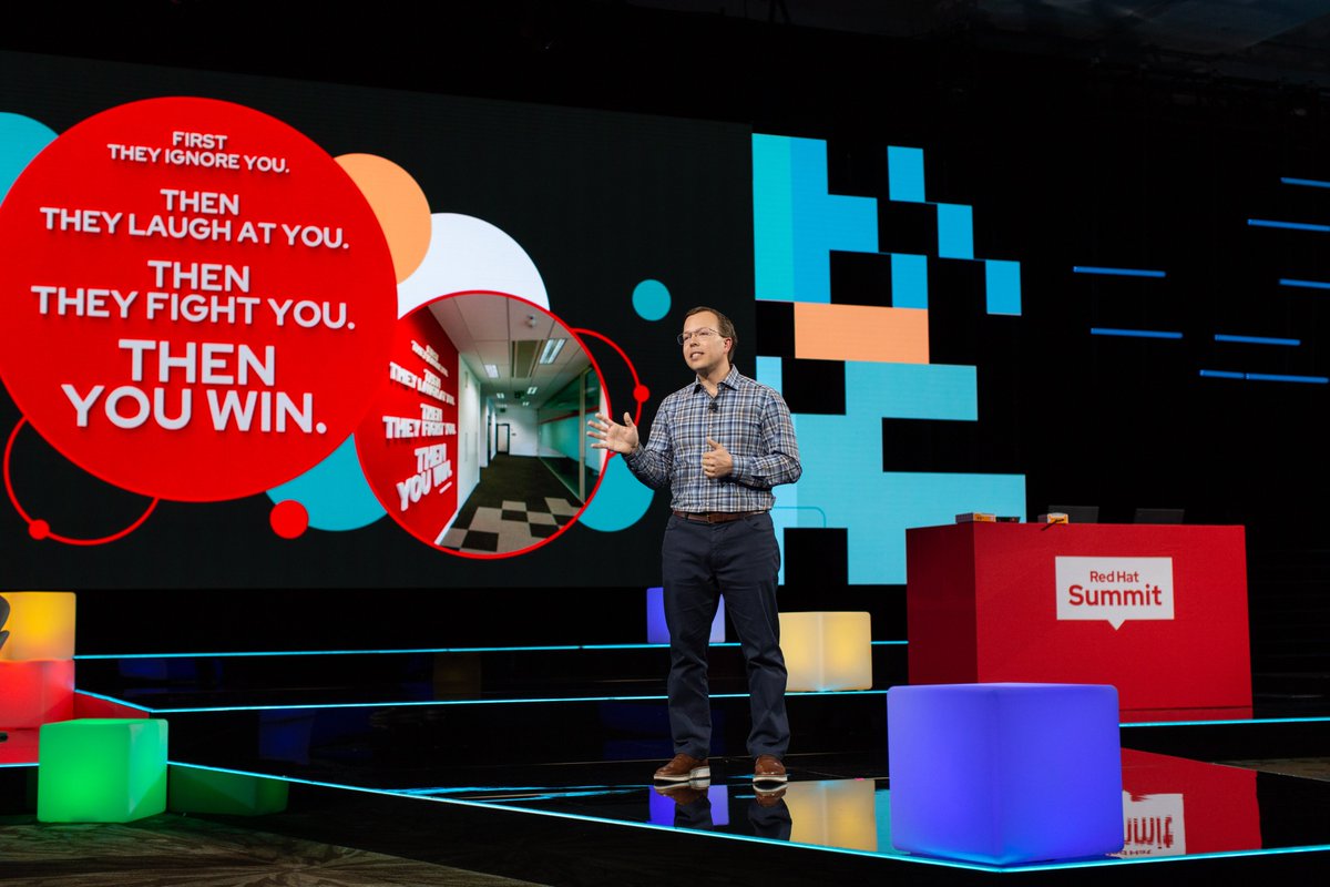 RedHat's tweet image. Congrats to the @OpenShift team on hitting $1 billion in annual recurring revenue. Thanks to the ecosystem of customers, partners, Red Hatters and contributors who always believed in the power of open. 🖐 🎤 ⬇️