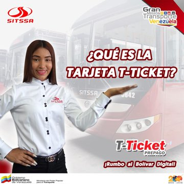 #RumboAlBolivarDigital 💳 @sitssa invita a conocer la información sobre el nuevo sistema de cobro automatizado T-ticket, que permite simplificar el pago de pasaje al momento de movilizarte. <a href="/NicolasMaduro/">Nicolás Maduro</a> @_Vpsops <a href="/delcyrodriguezv/">Delcy Rodríguez</a> @rvaraguayan