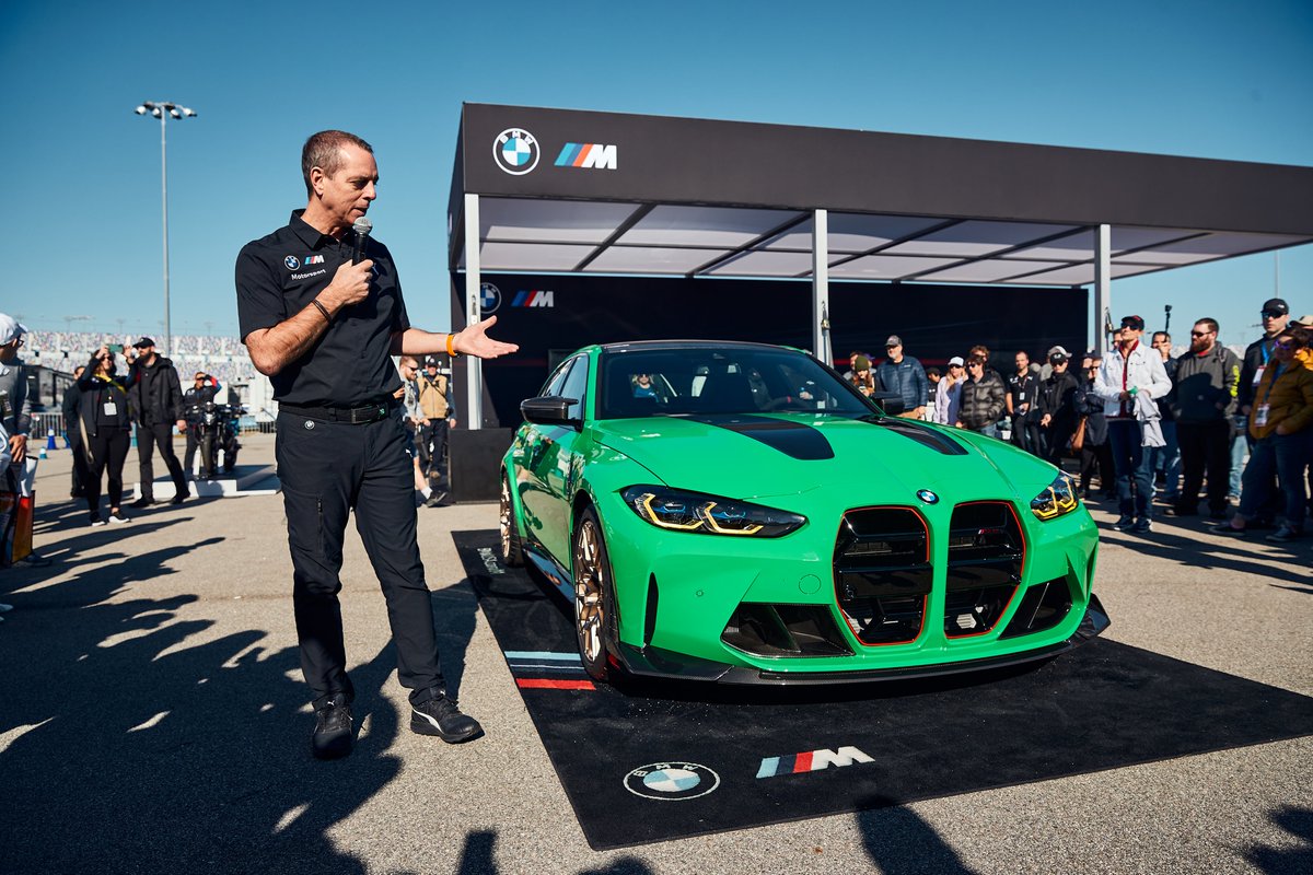 BMWMotorsport's tweet photo. THE M3 CS. World premiere.
#THEM3CS #BMWM #24Daytona @DAYTONA
BMW M3 CS: Fuel consumption in 1/100 km (combined): 10.4-10.1 (WLTP), CO2 emissions in g/km (combined): 234-229 (WLTP). Further information: https://t.co/w46LKyIass. https://t.co/pYMgvaD5X3