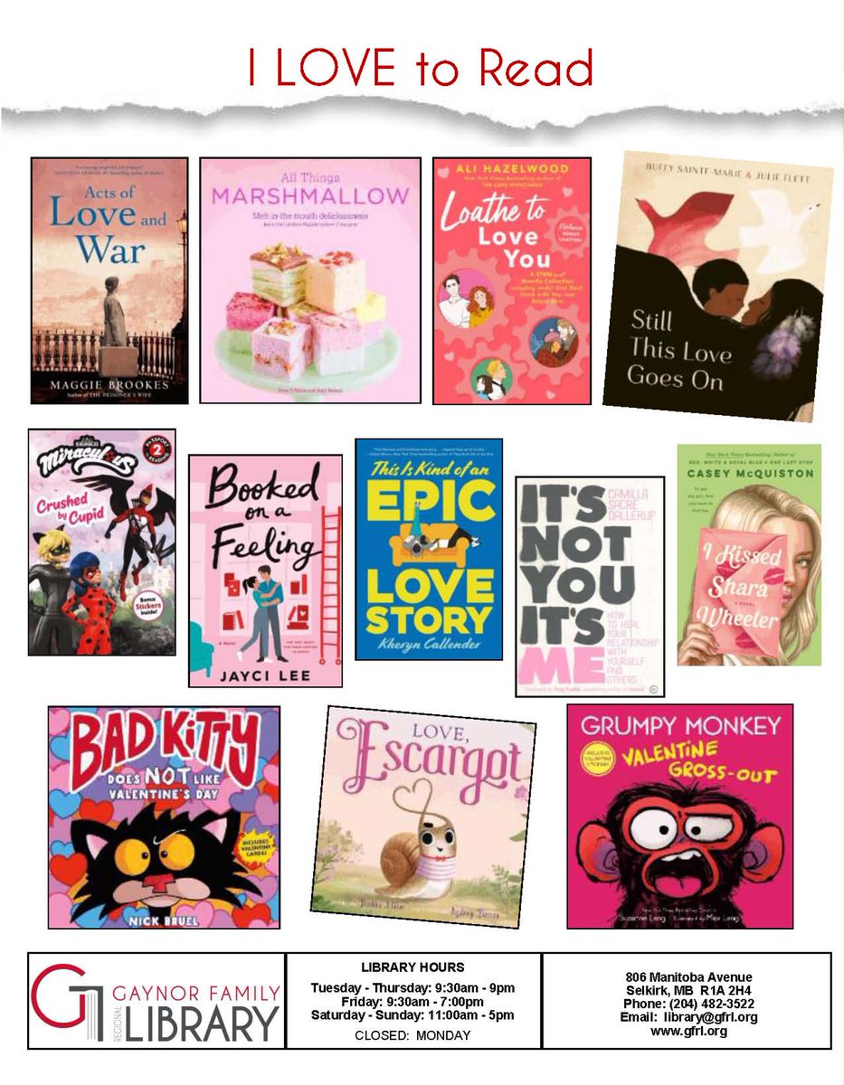February is just around the corner - our FAVOURITE month! Enjoy "I LOVE to Read" with our local authors. Loads of reading options!