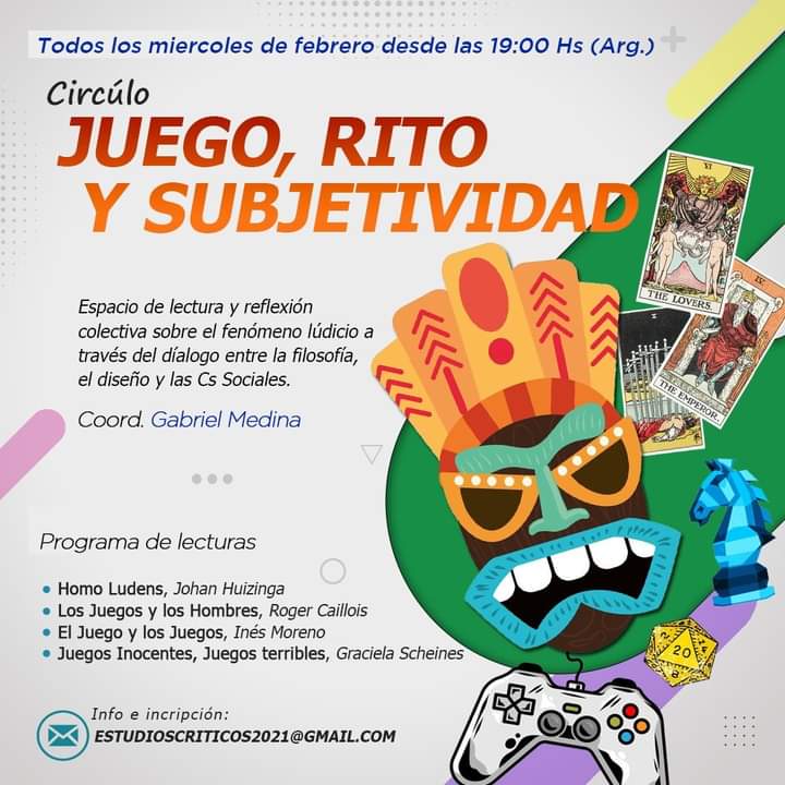 GabrielMedina__'s tweet photo. Este próximo miércoles lanzamos un grupo de lectura/conversatorio virtual sobre el juego abordado desde diversas perspectivas teorícas, que se extenderá pir todo febrero.
Los esperamos! https://t.co/EijSI98SoT