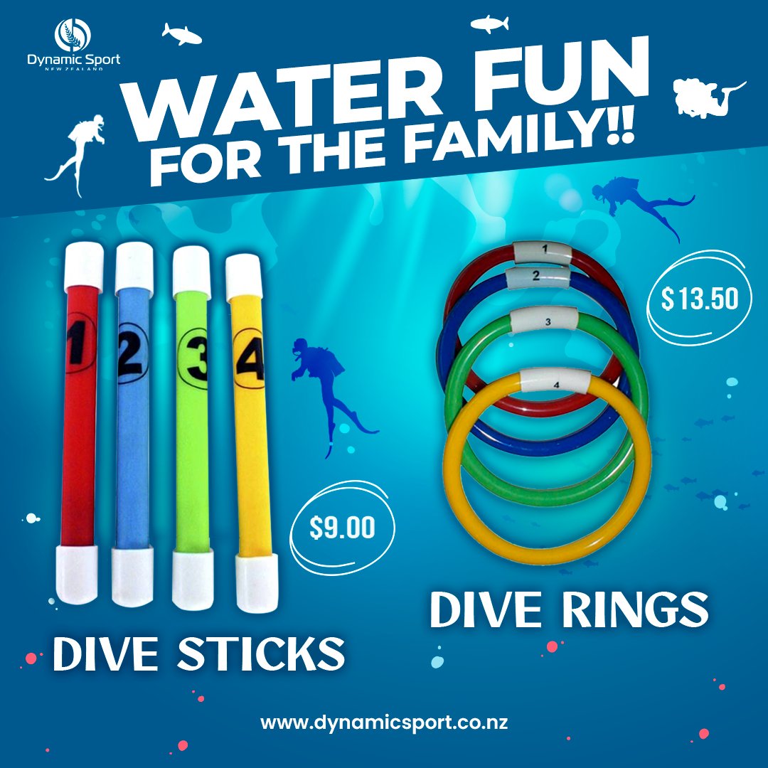 DynamicSportNZ's tweet photo. Water Fun for the Family!!

Dive Sticks - $9.00 ➡️ https://t.co/zKkYLgC2j4
Dive Rings - $13.50 ➡️ https://t.co/2PcrYmFYsC

#DynamicSportNZ #sportsshop #sportsgear #fitnessgear #gearingkiwisup https://t.co/QUwTy0Z8Ts
