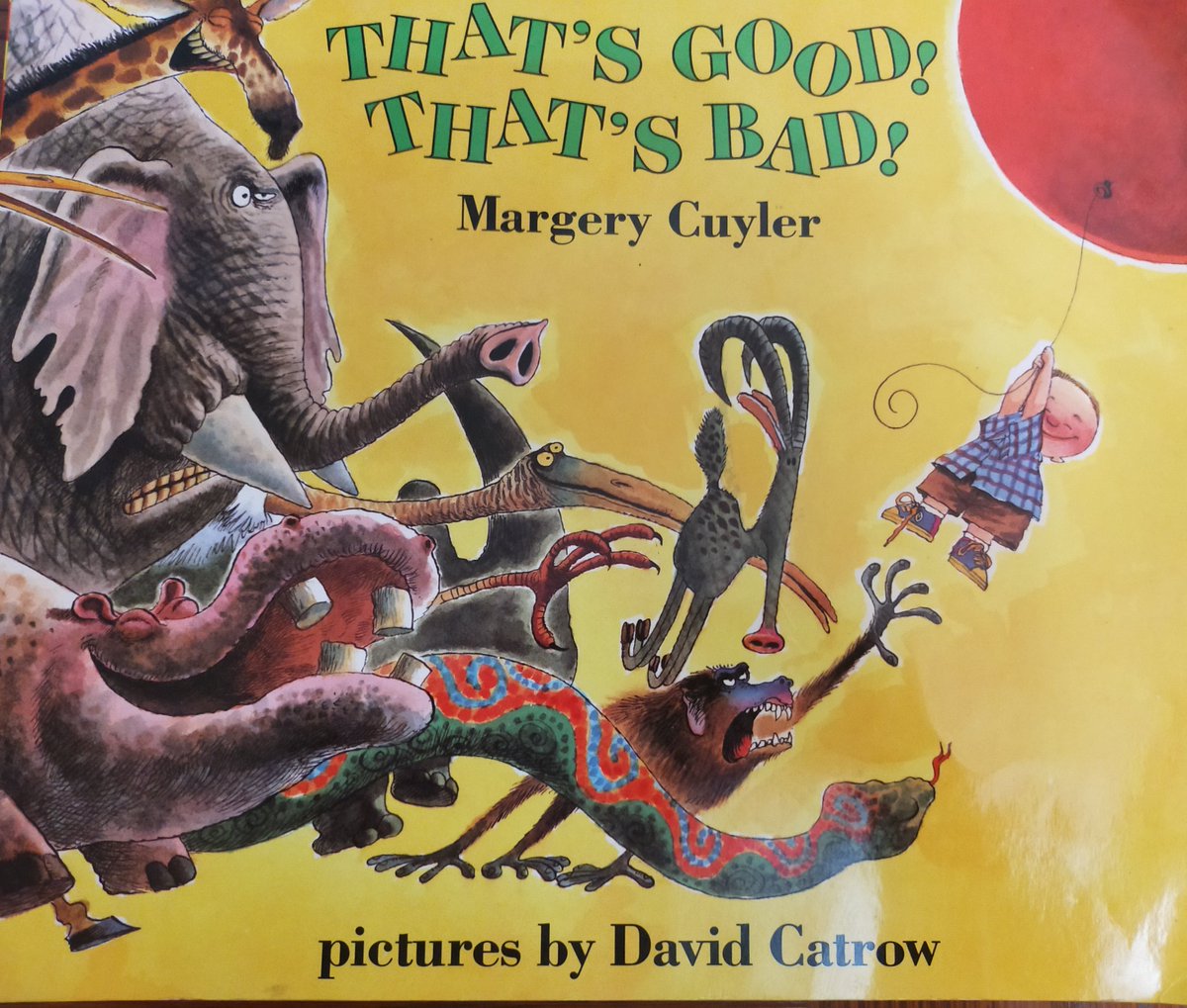 I have always enjoyed sharing and reading #funny #picturebook #ThatsGoodThatsBad <a href="/CuylerMargery/">margery cuyler</a> <a href="/DavidCatrow/">David Catrow</a> <a href="/HenryHolt/">Henry Holt & Company</a>. Ideal for youngsters aged 3+ and has #junglehook theme. #edutwitter #kidlit #teachertwitter #earlyyears #nurseryschool #preschool