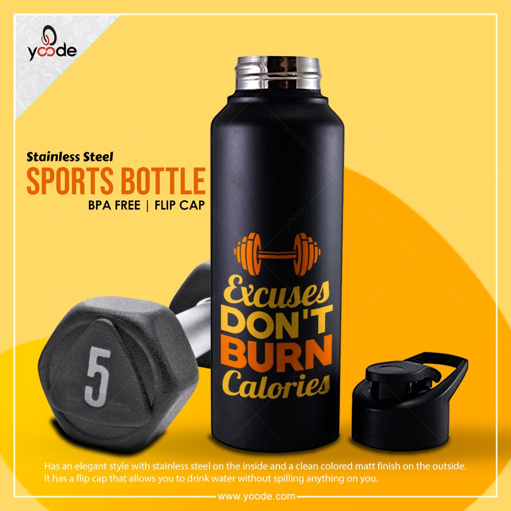 YoodePromotions's tweet image. Personalized stainless steel stylish Gym water bottle with name, quote, or logo printed on it.

For orders WhatsApp @ +91 7550027712 

Design Now 🔜 ibit.ly/Ta62

#gymbottle #sportsbottle #waterbottle #stainlesssteelbottle #customizedbottle #customprinting #uvprint