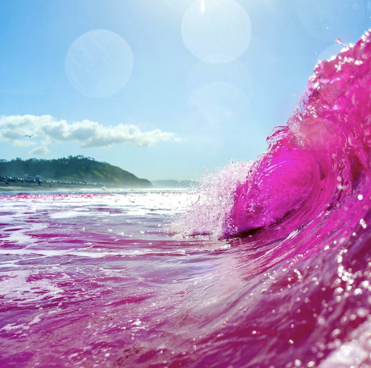 We'd like to congratulate the ocean on having a girl.

(The waves in San Diego turned rave-party pink this week. Actual photo. Don't fret. It's a non-toxic research project from world-renowned <a href="/Scripps_Ocean/">Scripps Institution of Oceanography</a>. Fantastic photo by <a href="/erikjep/">Erik Jepsen</a>).