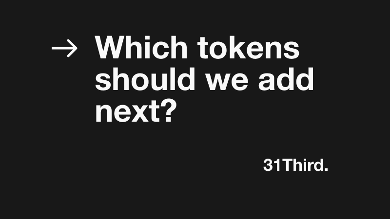31ThirdProtocol's tweet photo. Calling all #31Third community members! We are always looking to expand the offerings on our platform to best serve our users. Which #Ethereum #token would you like to see added to our platform next? Let us know your thoughts and suggestions in the comments below! #DeFi #DEX #RFQ https://t.co/OMY5vgxqMl