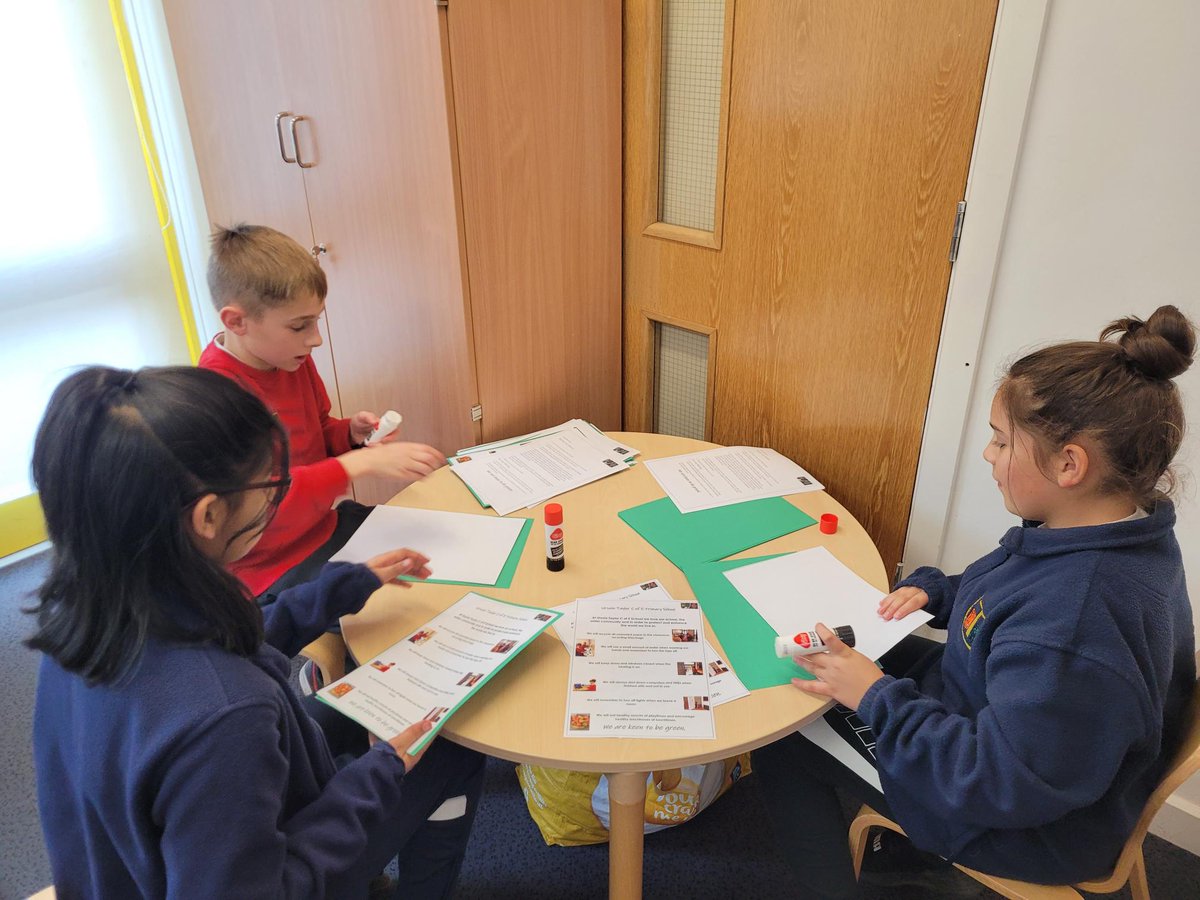 MsHDHT22's tweet photo. Our Eco Warriors have written UT's new Eco Code. Every class now has one to display and our Eco Warriors will be helping us to remember how to follow the code. 'Recycle with Michael' bags are going home today too. We are keen to be green! https://t.co/WMncTRTNOl