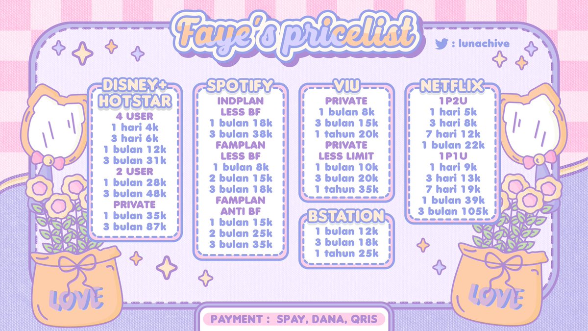 halo kak, bisa lihat-lihat pricelist aku duluuu 🌷