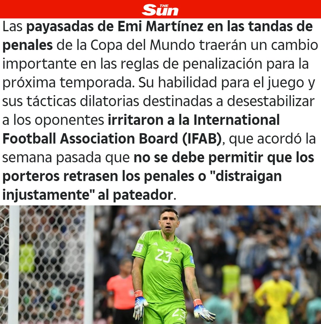 porquetendencia's tweet photo. "Dibu":
Por comentarios sobre los cambios de la International Football Association Board https://t.co/agbDWSzxSi