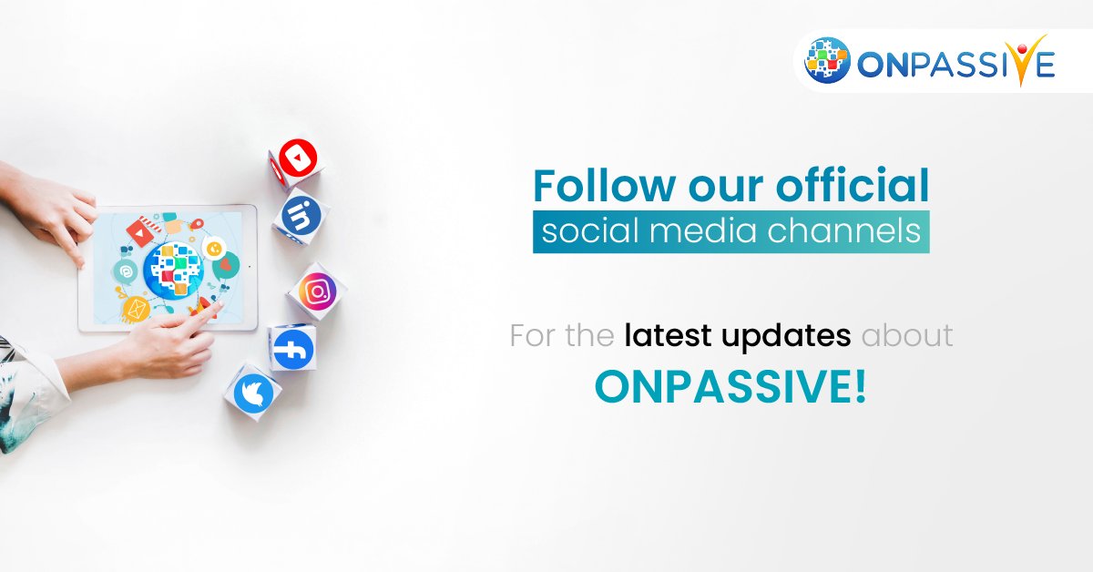 Follow our official social media channels for the latest updates about ONPASSIVE! Visit onpassive.com to know more #ONPASSIVE #TheFutureOfInternet #ONET #OMAIL #OTRIM