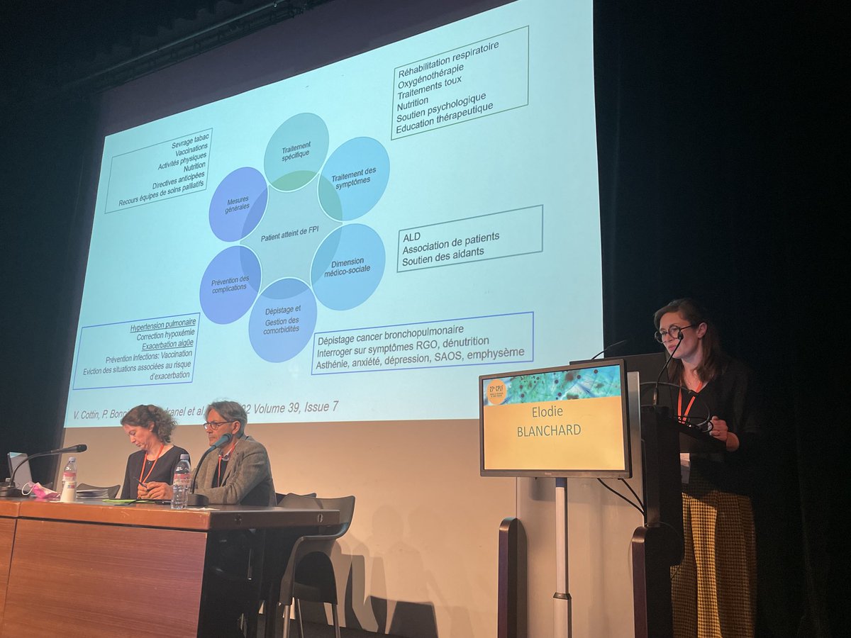 CPLF 2023: superbe présentation sur la prise en charge de la FPI au cours de la session recommandations. Merci à tous les participants et à ⁦<a href="/SPLF_SocPneumo/">Société de Pneumologie de Langue Française (SPLF)</a>⁩ ⁦<a href="/blanchardelodi4/">Blanchard elodie</a>⁩ ⁦<a href="/RespiFIL/">FSMR - RespiFIL 🫁</a>⁩ ⁦<a href="/bruno_crestani/">Bruno Crestani</a>⁩