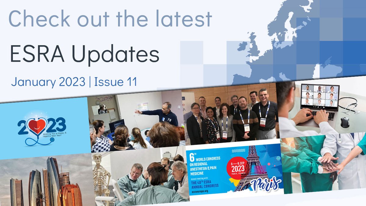 ESRA_Society's tweet photo. Check out the latest #ESRAUpdates ๐ฐ
๐ https://t.co/XzJlQHu09u
Including education in ๐ฌ๐ท and ๐ธ๐ฎ, the Journal Club & an overview of ESRA activities this year: #ESRAwebinars, Cadaveric Workshops, #eDay2023, #WinterWeek2023... and of course the #ESRAworld2023 ๐
Happy reading! ๐ https://t.co/hbUXy8ekoK