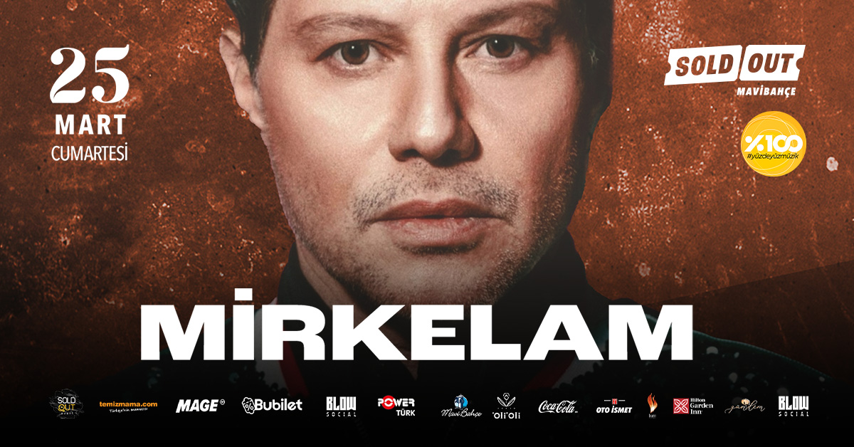 Mirkelam, 25 Mart Cumartesi günü Sold Out Mavibahçe Sahnesi’nde sevenleriyle buluşuyor!

#soldout #mavibahçe #izmir #yüzdeyüzmüzik #konser #mirkelam