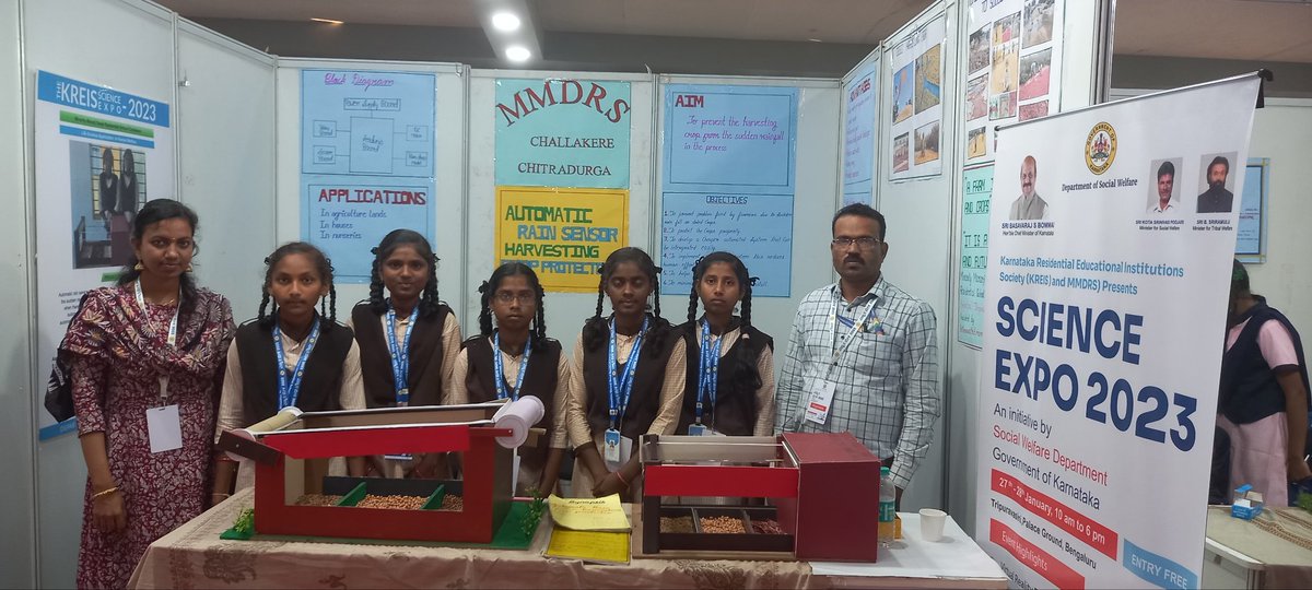 Science EXPO 2023 MMDRS CHALLAKERE 
Model:Atomatic rain sensor harvesting  crops Protector