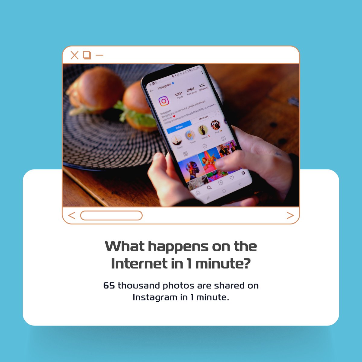 su_dijital's tweet image. What happens on the Internet in 1 minute?

65 thousand photos are shared on Instagram in 1 minute.
.
1 dakika içinde internette ne olur?

1 dakika içerisinde Instagram’da 65 bin fotoğraf paylaşılıyor.

#sudigital #sudijital #internet #instagram #insta #explore #keşfet