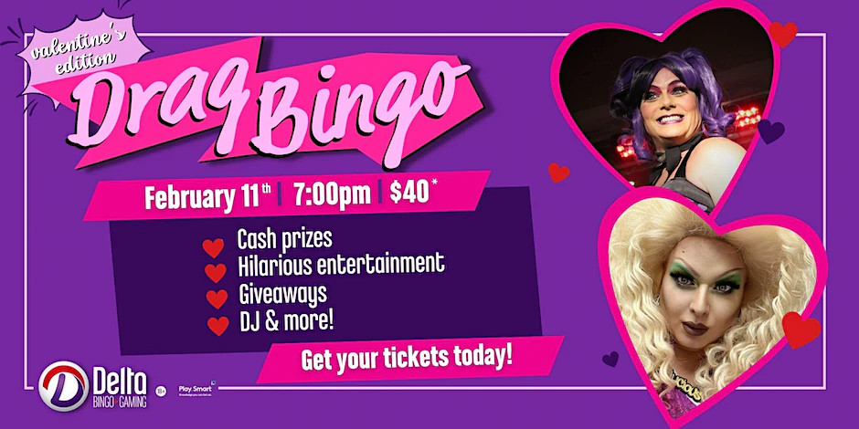 Drag Bingo
February 11, 2023
Cash Prizes
Hilarious entertainment
Giveaways
DJ &amp; more!

Thank you to Delta Bingo Peterborough for their continued support #PtboRugby